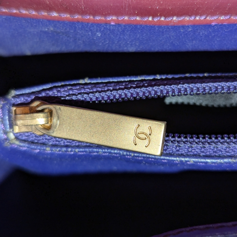 CHANEL Patent Leather Tote Eggplant Purple Made in France with COA VGUC - Picture 11 of 16